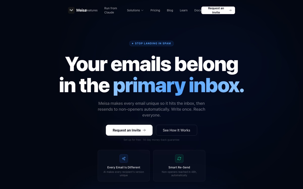 Meisa product interface