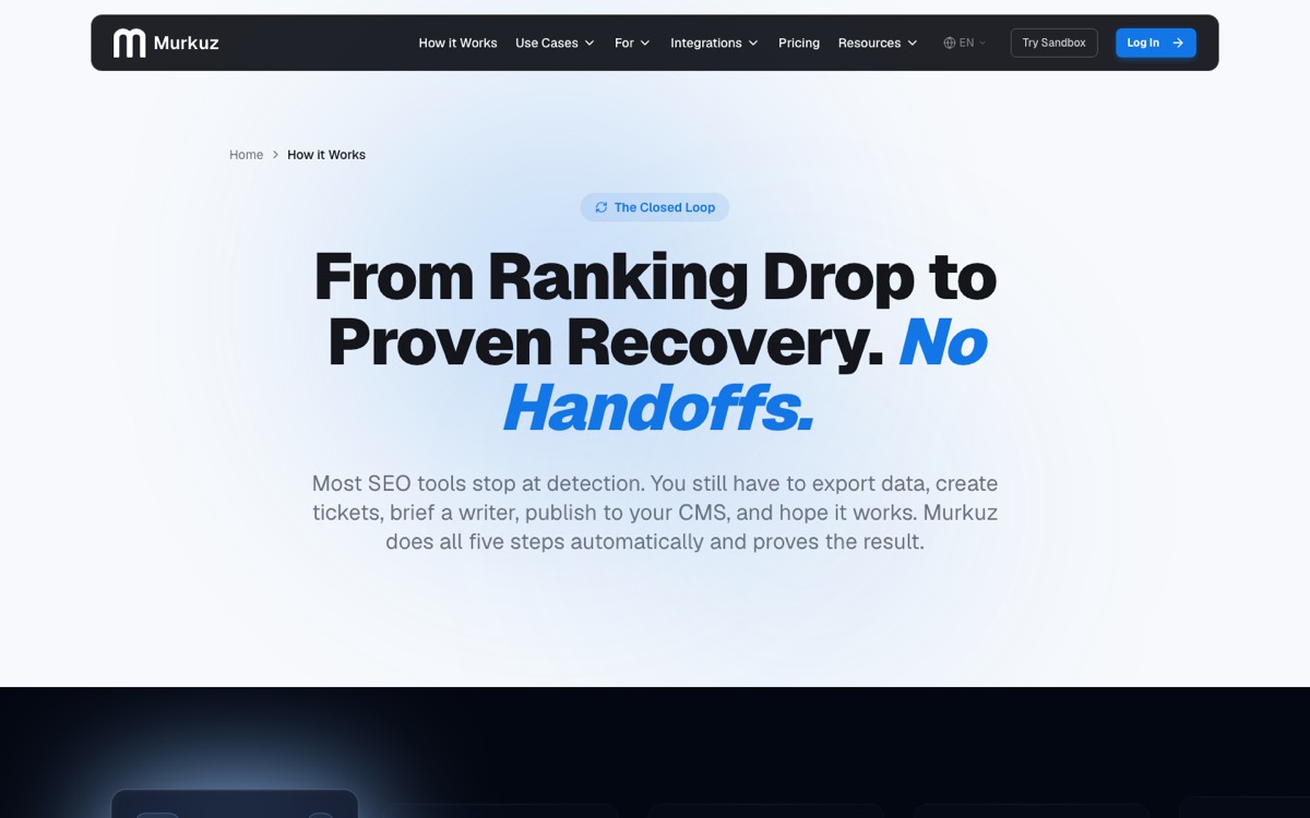 Murkuz product interface